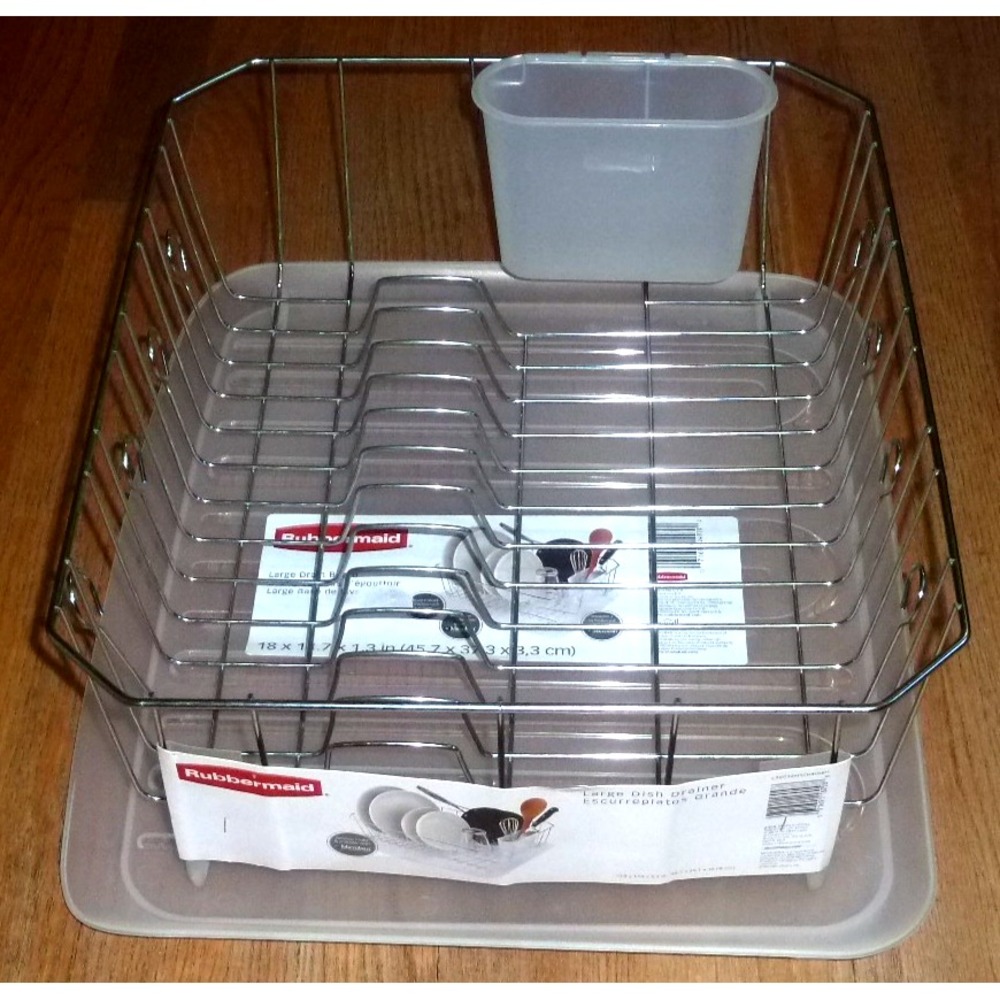 Rubbermaid Food Products Lrg, Chrome Dish Drainer Silverware Cup and Drainer Set